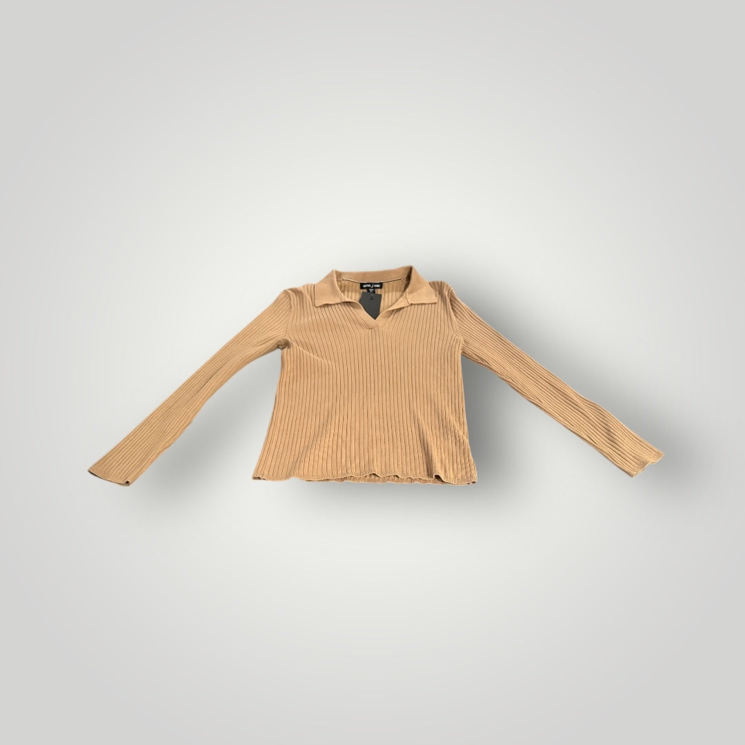 Nautica Ribbed Long Sleeve Top Size Medium