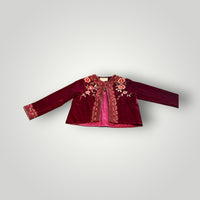 Qaliy Embroidered Velvet Jacket Size Medium