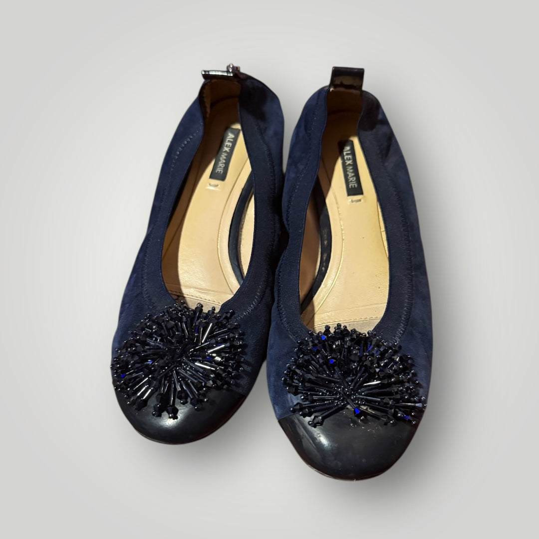 Alex Marie Embellished Navy Ballet Flats Size 5.5