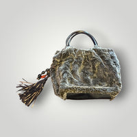 Hobo International Faux Fur Handbag with Tassel Accent