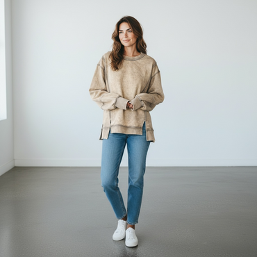 Zenana Mineral Wash Pullover