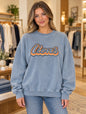 Vintage Blue Retro Lions Oversized Sweatshirt