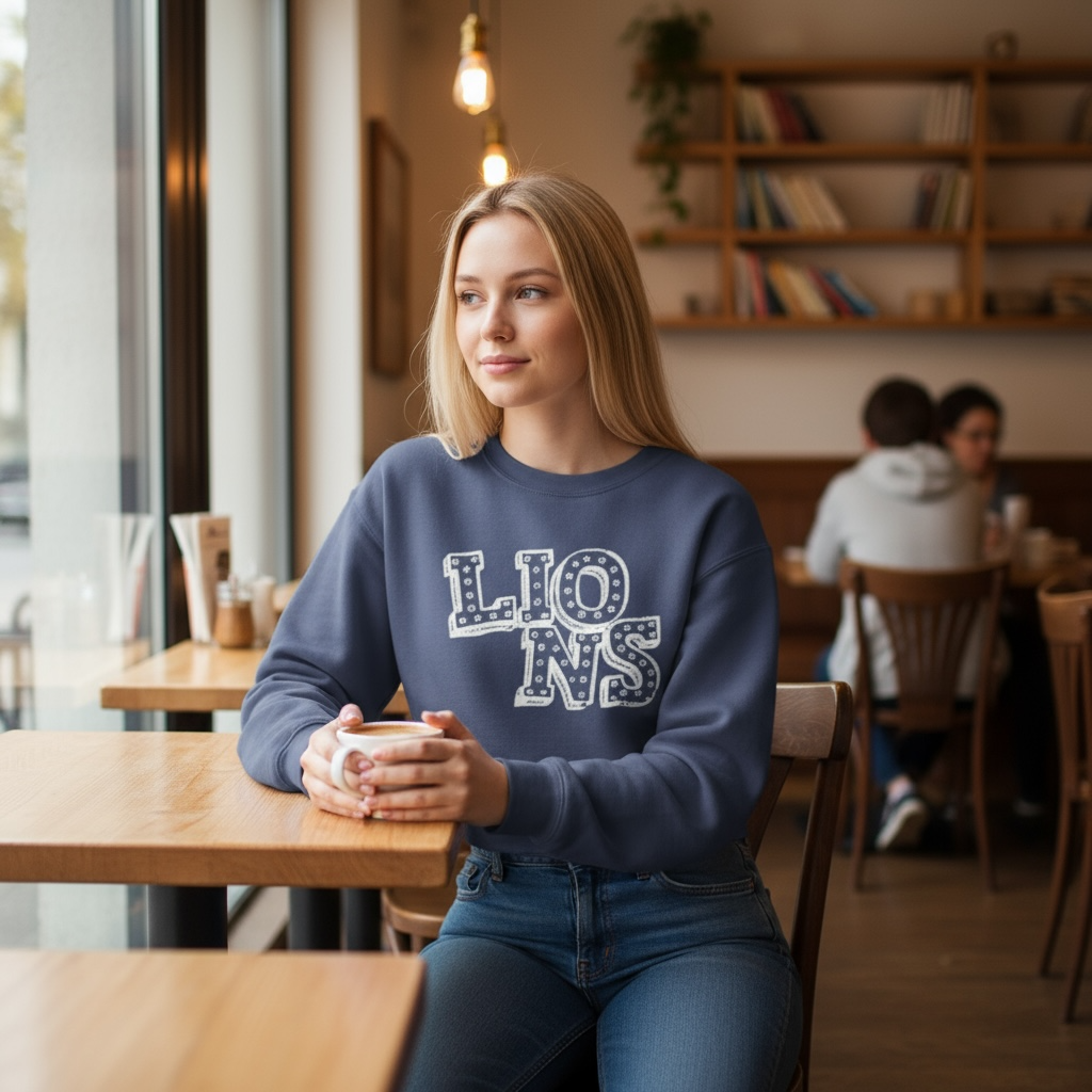 “LIONS” Cropped Sweatshirt Double Zero