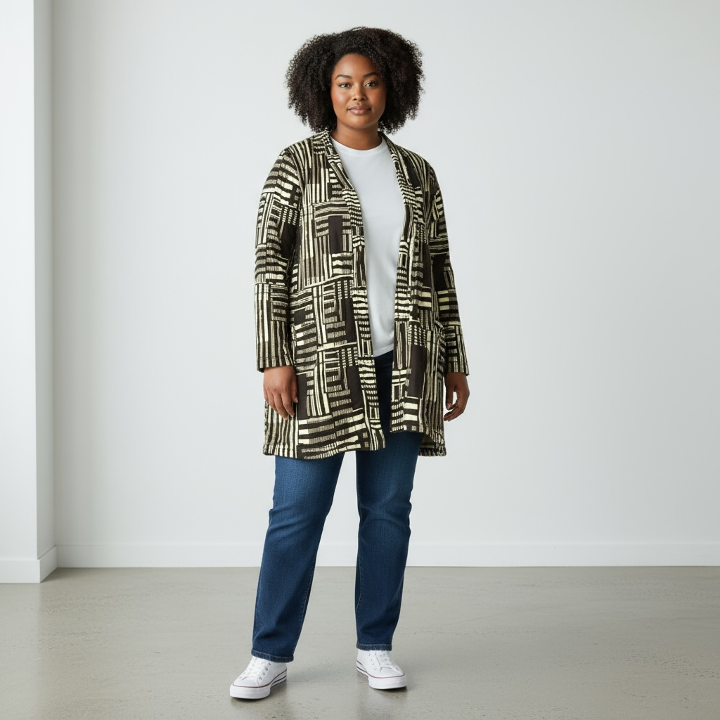 Cato Geometric Open Front Cardigan Size 18/20