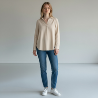 J.Crew Light Denim Popover Blouse Size Medium