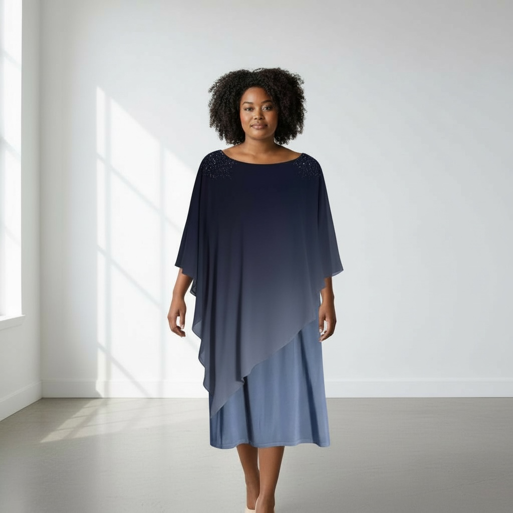 Ignite Ombre Capelet Cocktail Dress Size 16