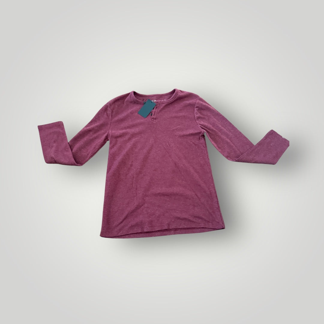 For the People Burgundy Henley Long Sleeve Size Large