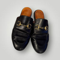 Gucci Princetown Leather Horsebit Mules Black Size 35.5
