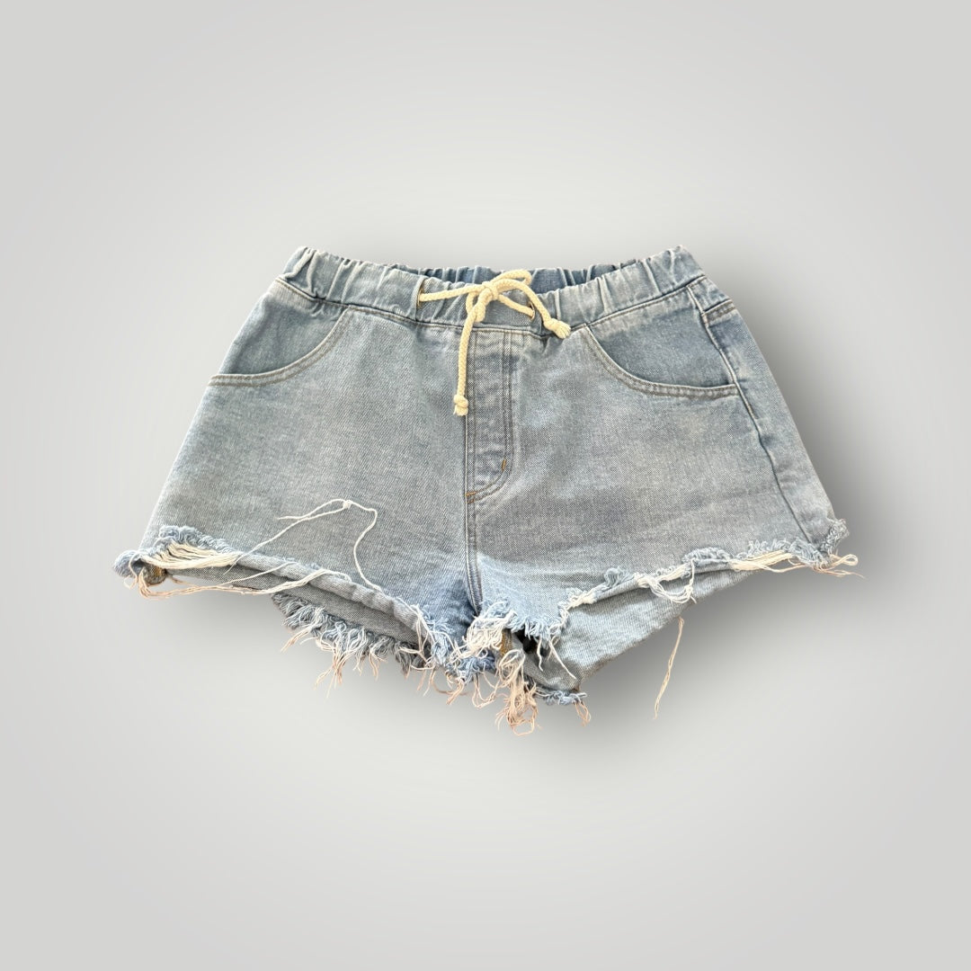 Wishlist Distressed Drawstring Denim Shorts Size Large