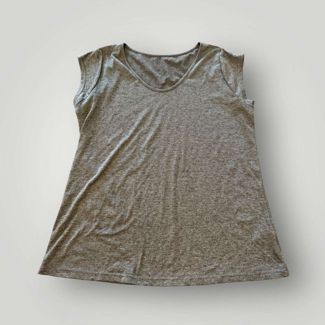 Gray Cap Sleeve Top Size Large