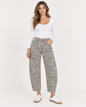 Lovervet High Rise Leopard Print Utility Barrel Jeans