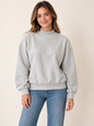 Acid Wash Mock Neck Oversized Sweatshirt