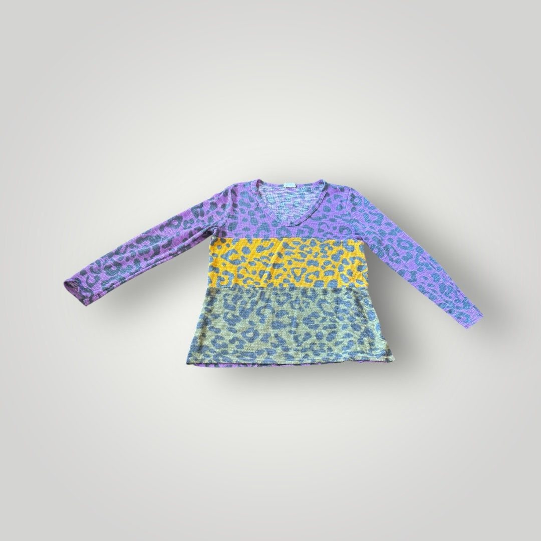 Bibi Colorblock Leopard Print Top Size S/M