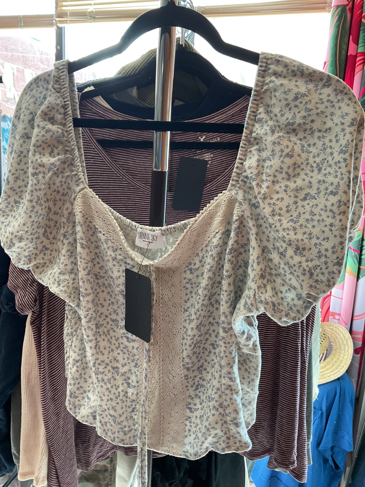 Blue floral Sienna Sky Women-Tops, Large