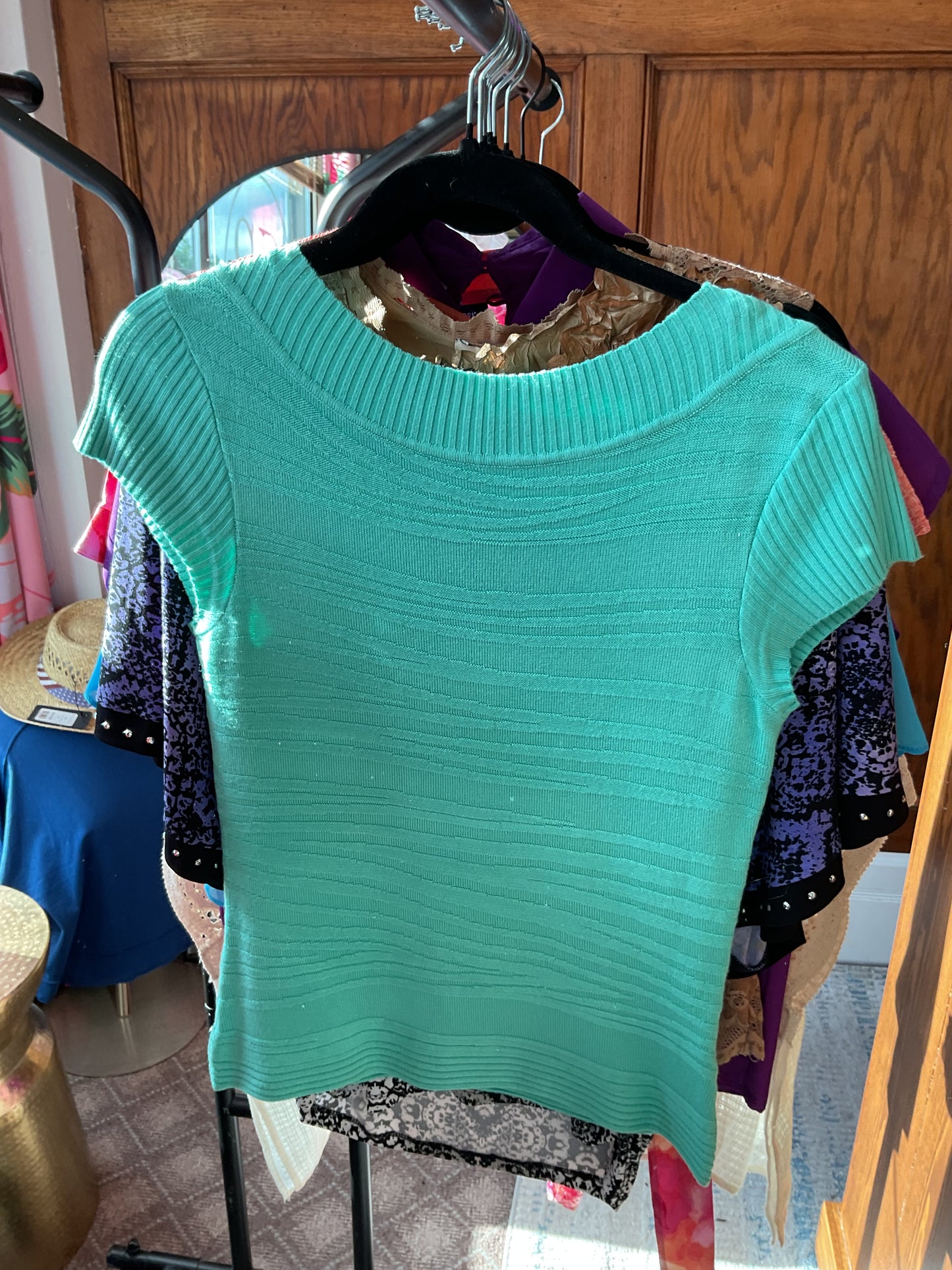 turquoise Belldini top, PM