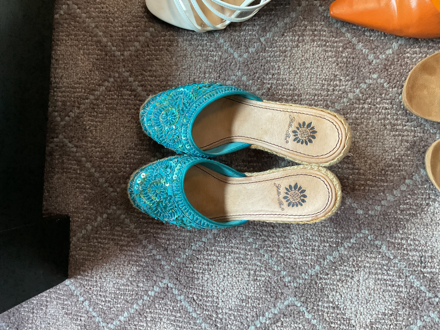 turquoise Yellow Box wedge, 6.5