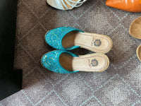 turquoise Yellow Box wedge, 6.5