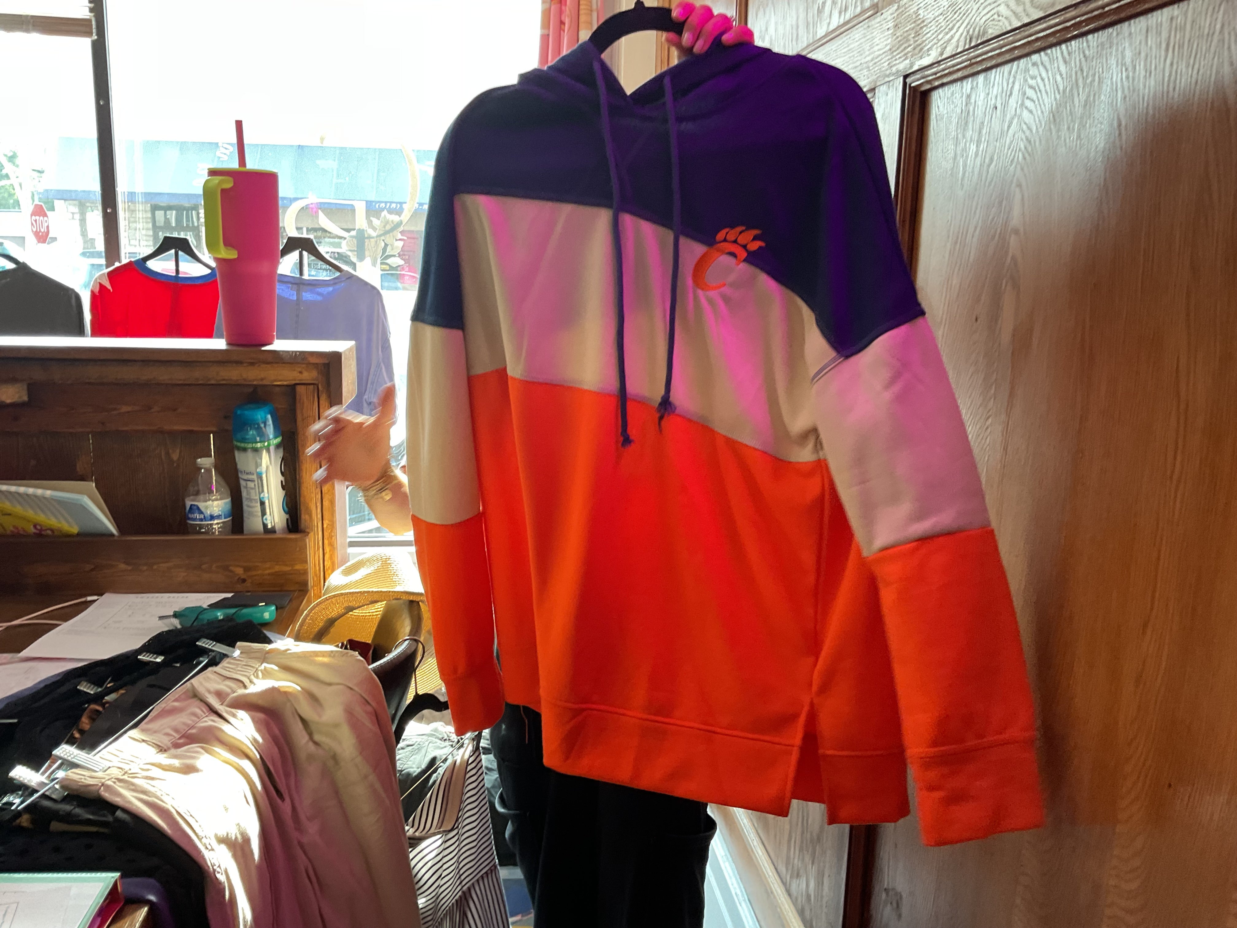 Orange/Blue/White No Brand Women-Tops, XXL