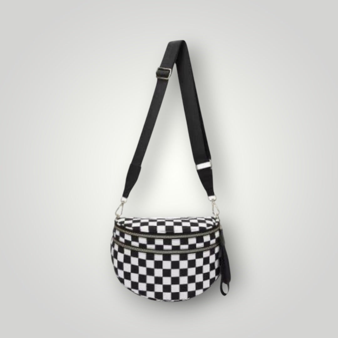 Black & White Nylon Purse Women-Accessories/Purses