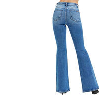 Medium Risen Tummy Control High Rise Flare Jeans Women-Bottoms, 9