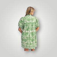 Green Jodifl Boho Floral Eyelet Babydoll Dress – Green Women-Dresses/Rompers, Large