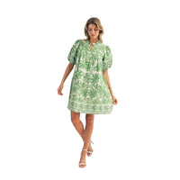 Green Jodifl Boho Floral Eyelet Babydoll Dress – Green Women-Dresses/Rompers, Large