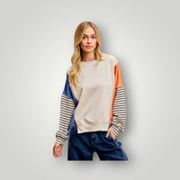Orange/Blue Bibi Women-Tops, Large