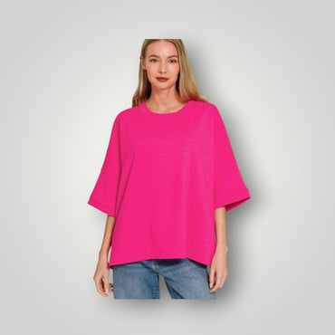 Zenana Oversized Scuba Knit Top