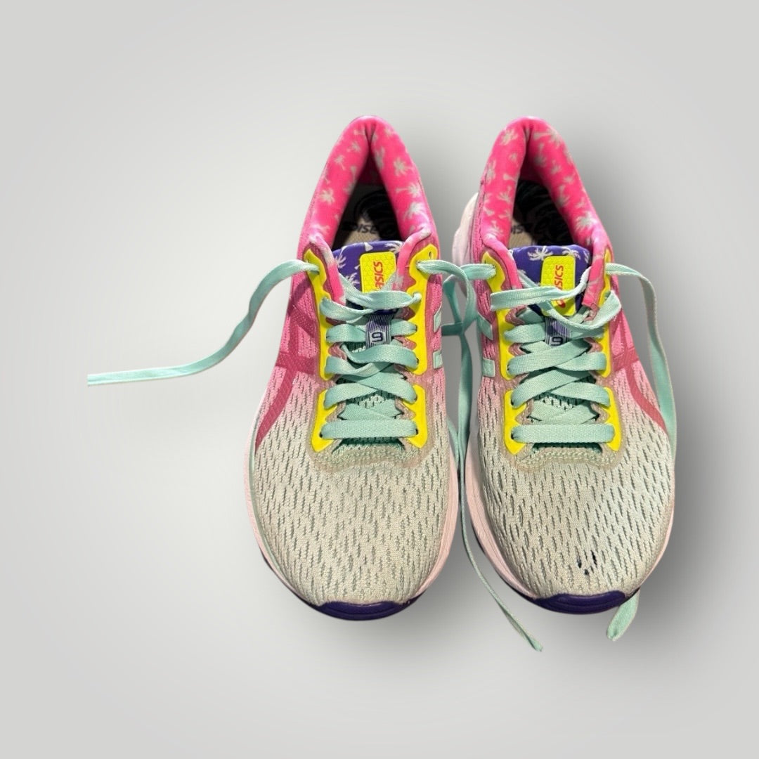 Multi-color (mint, pink, yellow, purple) ASICS Running Sneakers, 6.5