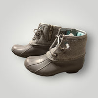 Grey/teal Sperry Rain Boots, 11