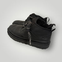 Black Ugg Leather Lace-Up Boots, 8
