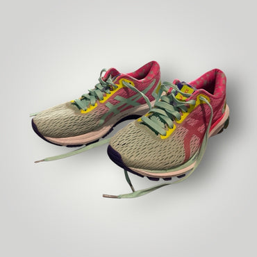 Multi-color (mint, pink, yellow, purple) ASICS Running Sneakers, 6.5