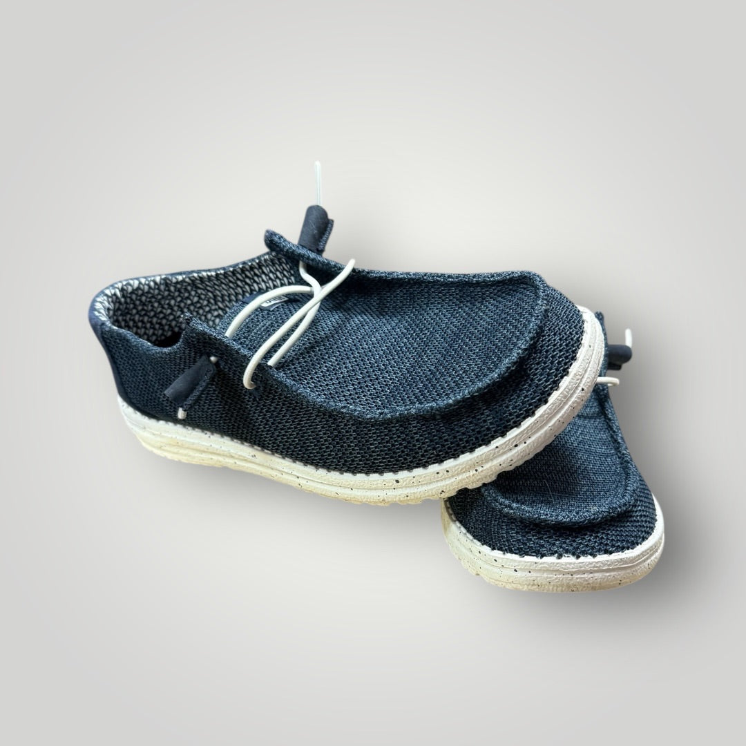 Navy Hey Dude Woven Slip-On Shoes, 9W
