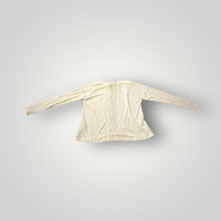 White Hem & Thread Ribbed Tie-Front Top, Small