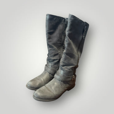 Grey No Brand Mid-Calf Buckle Boots, 7.5