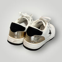 Black/White/Gold Vintage Havana Star Accent Low-Top Sneakers, 10
