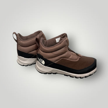 Brown / Taupe with Black & Cream Accents The North Face Insulated Zip-Up Winter Boots, 7