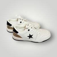 Black/White/Gold Vintage Havana Star Accent Low-Top Sneakers, 10