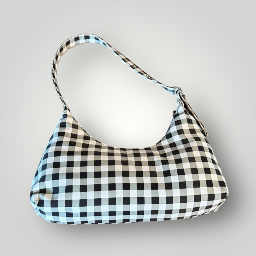 Black & White Gingham Forever 21 Shoulder Bag