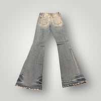 Denim Vervet Distressed Flare Jeans, 27