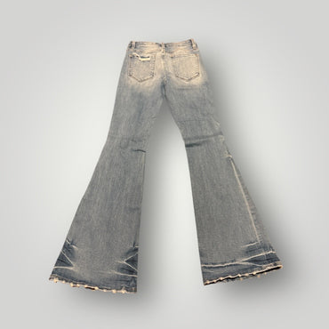 Denim Vervet Distressed Flare Jeans, 27