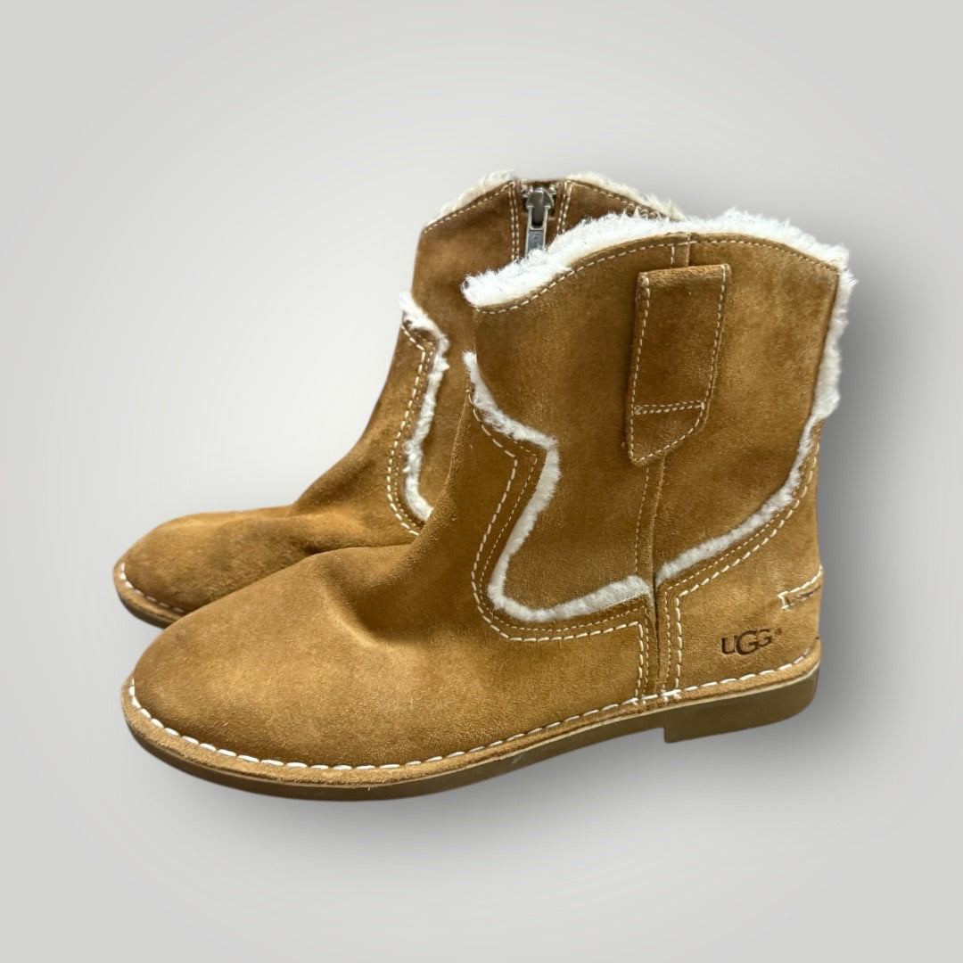 Chestnut / Tan Ugg Shearling Suede Ankle Boots, 6