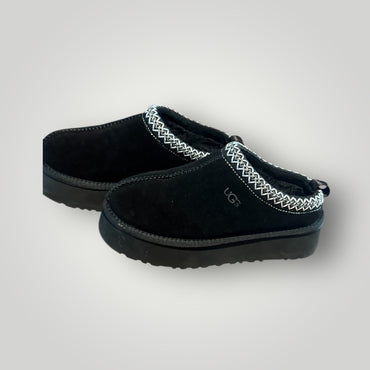 Black Dupe Uggs UGG-Style Cozy Slip-On Boots, Black