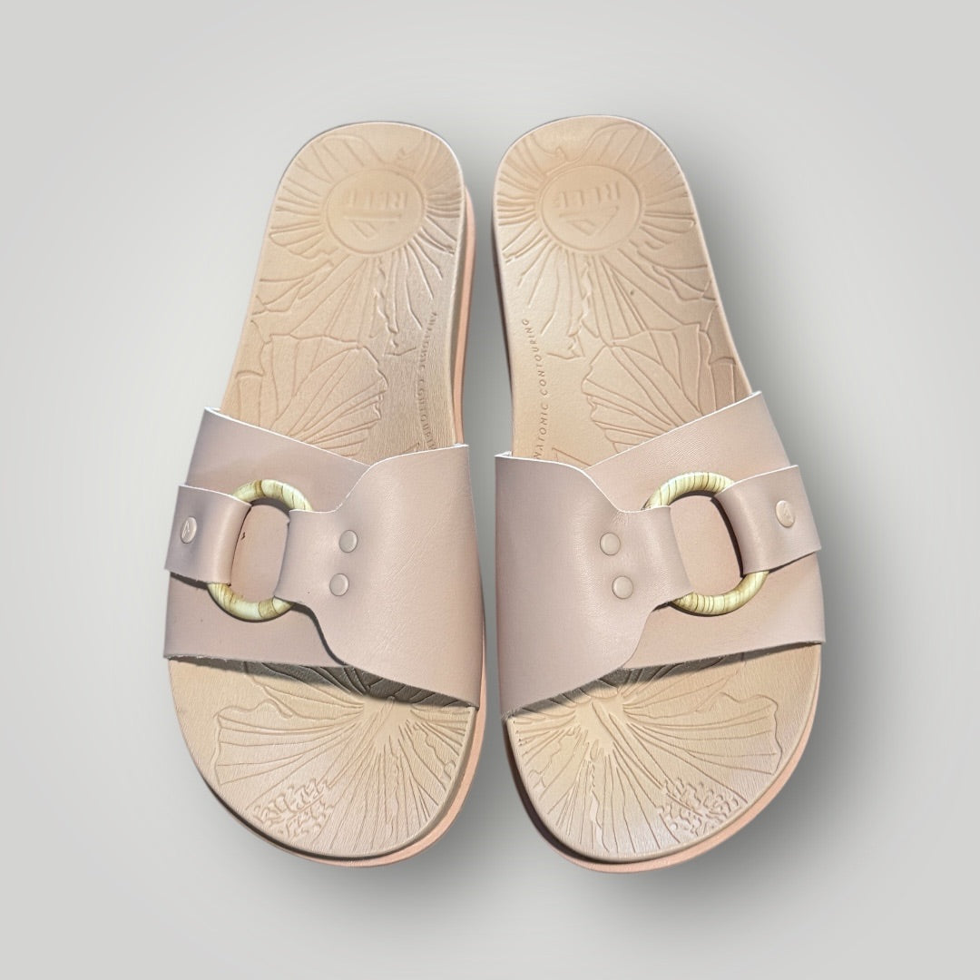 Blush Reef Buckle Slide Sandals, 7