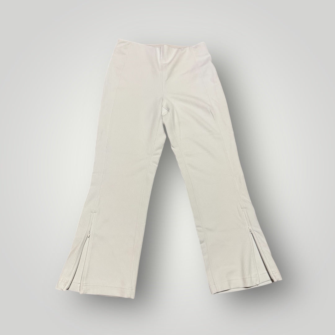White Lululemon Ribbed Zip-Hem Pants, 8