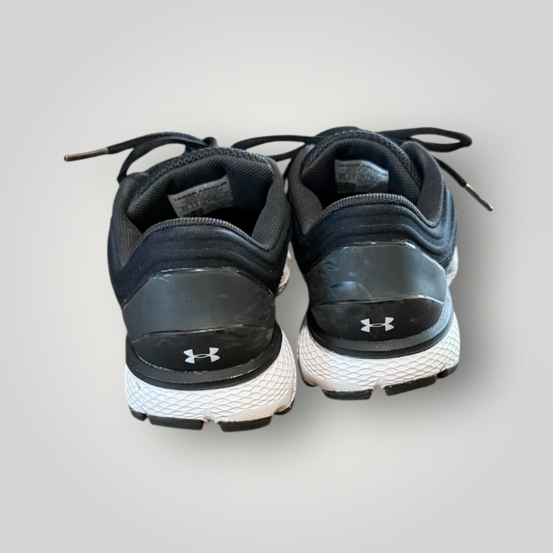 Black/White Under Armour Charged Escape Running Shoes, 6.5