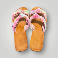 Pastel Bamboo Knot Slide Sandals, 6.5
