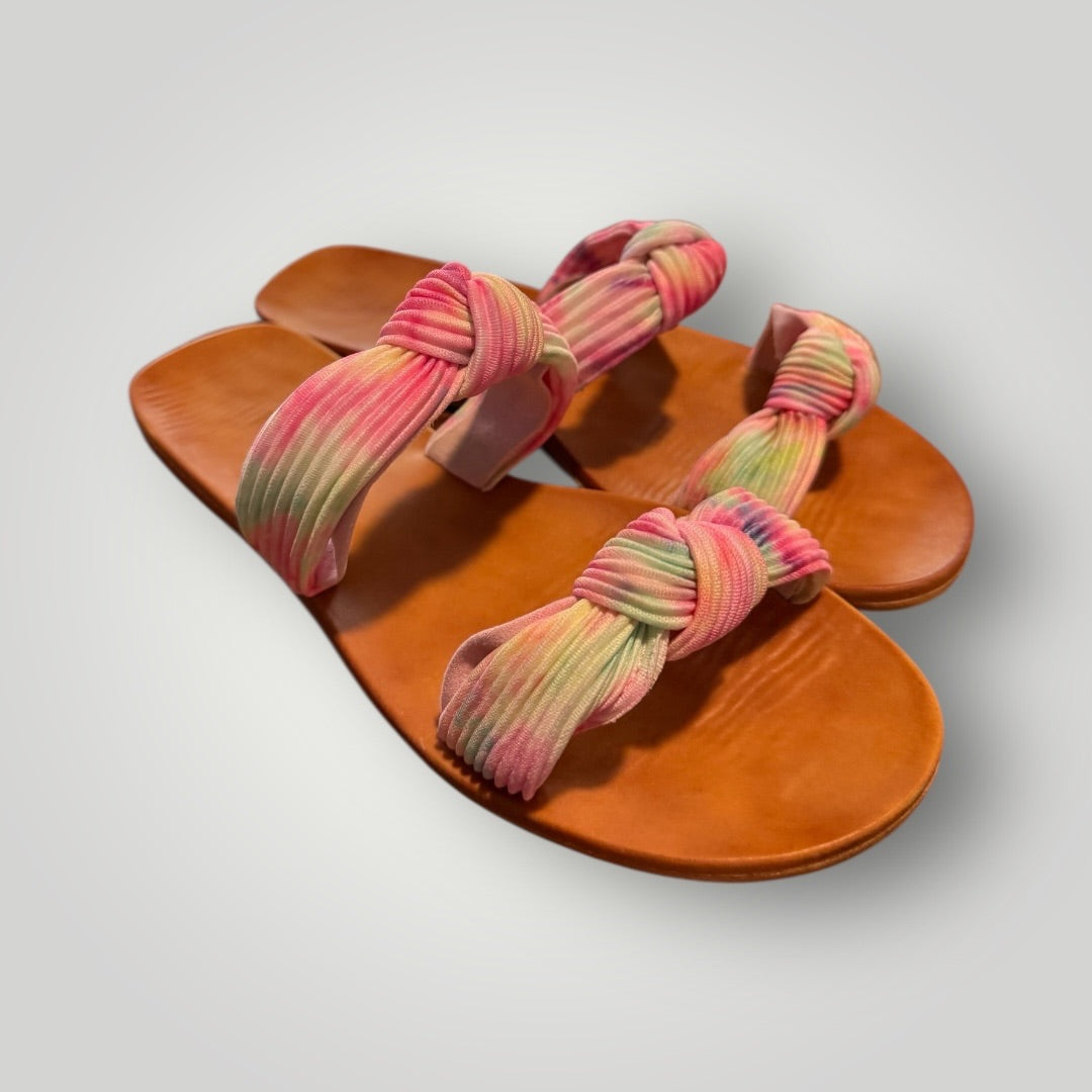 Pastel Bamboo Knot Slide Sandals, 6.5