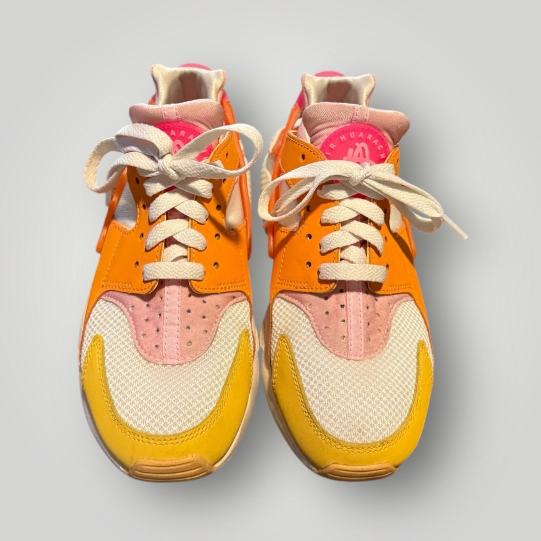 Orange / Pink / Yellow / Cream Nike Huarache Sneakers, 7.5