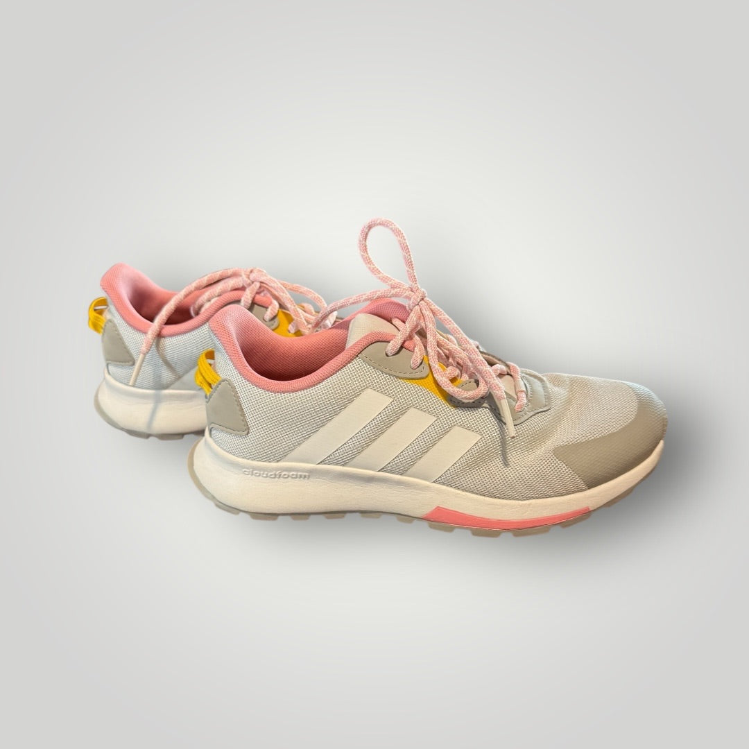 Grey/pink/yellow Adidas Athletic Sneakers, 6.5